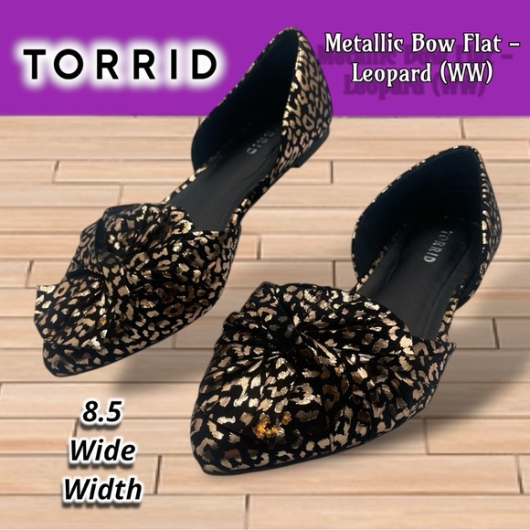 Torrid Leo Women's Metallic Leopard  Pointed Toe Flats Size 8.5 WW - Picture 1 of 14